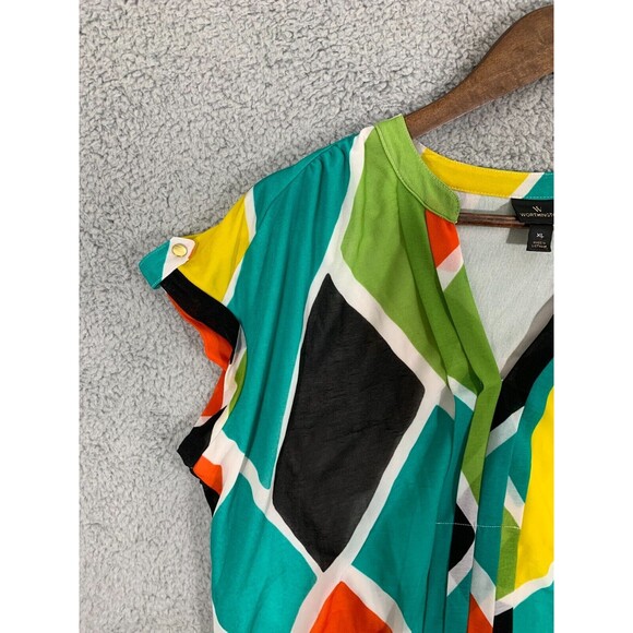 Women's XL Worthington Color Block Sleeveless Lined Pull-over Blouse - Picture 4 of 11